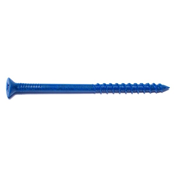 Tapcon Concrete Screw, 3/16" Dia., Flat, 3 1/4 in L, Steel Blue Ruspert, 100 PK